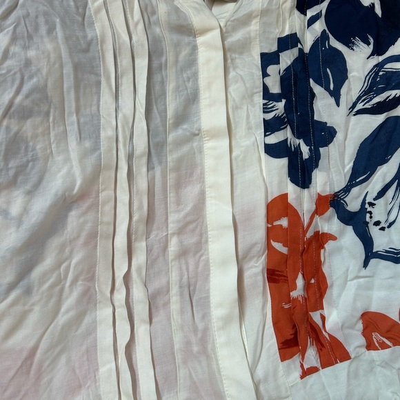 Orange and Blue Patterned Blouse - Picture 2 of 7